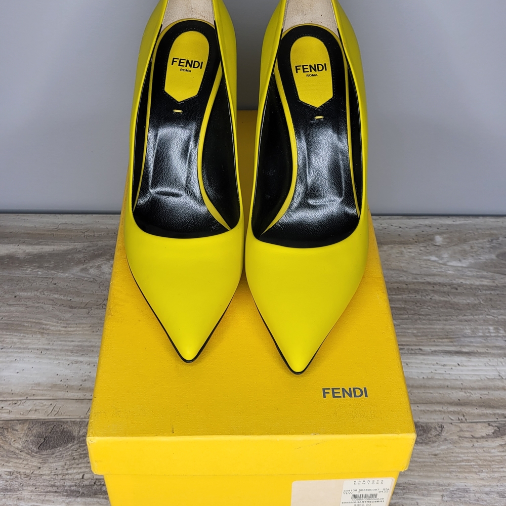 Fendi Neon Yellow Pumps - Picture 7 of 10